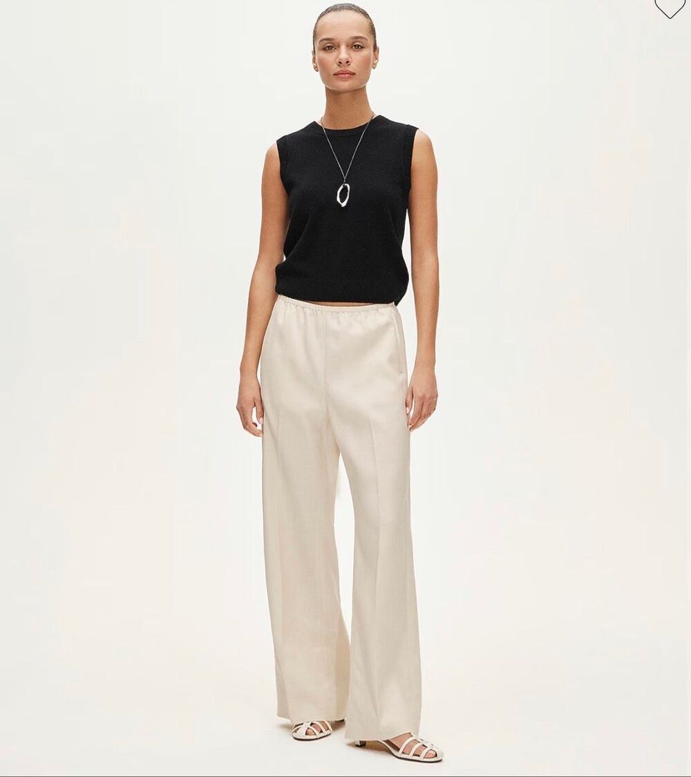 J. Crew Cosmo pant in Gramercy linen blend Sandy Hay NWT size Large
